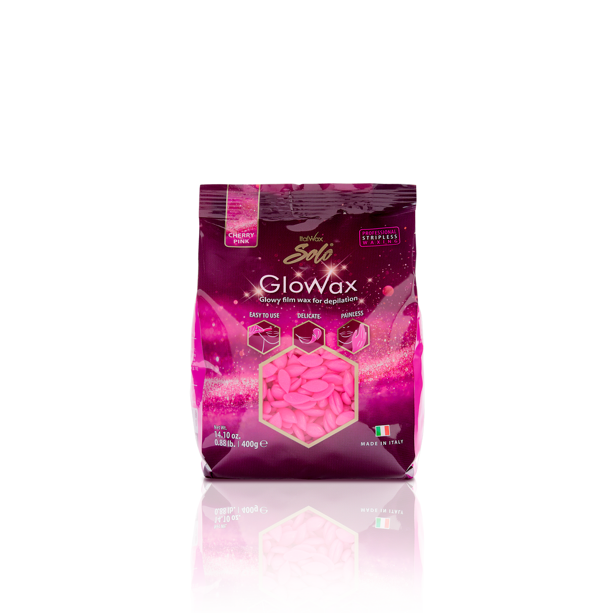 ItalWax Cherry Pink Glowax Elasztikus Gyantagyöngy 400g