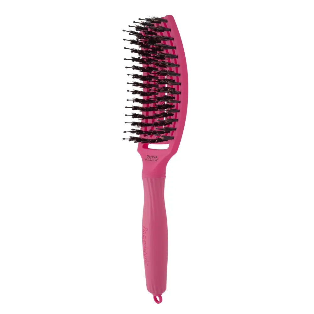 Fingerbrush Care Iconic Vaddisznószőr & Nylon Hajkefe – Hot Pink M