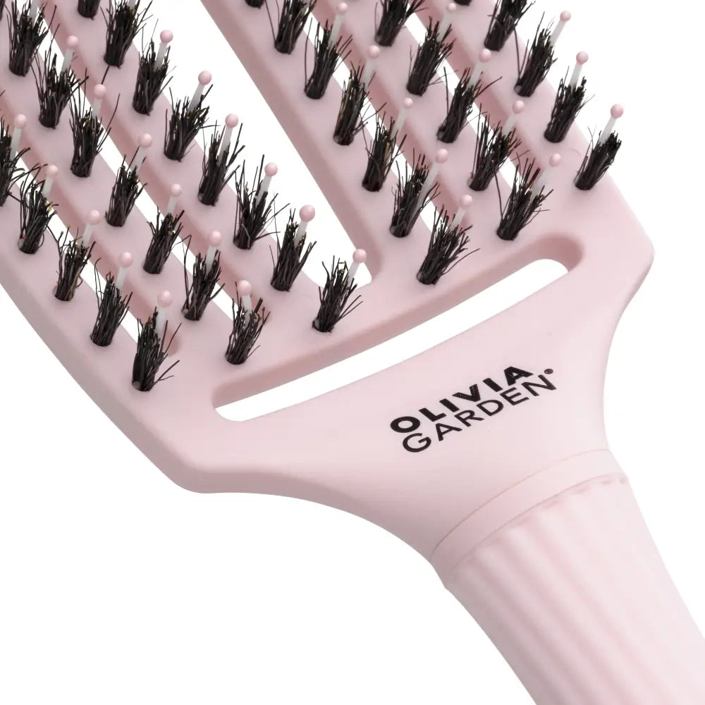 Fingerbrush Care Iconic Vaddisznószőr & Nylon Hajkefe – Pastel Pink M - Haj