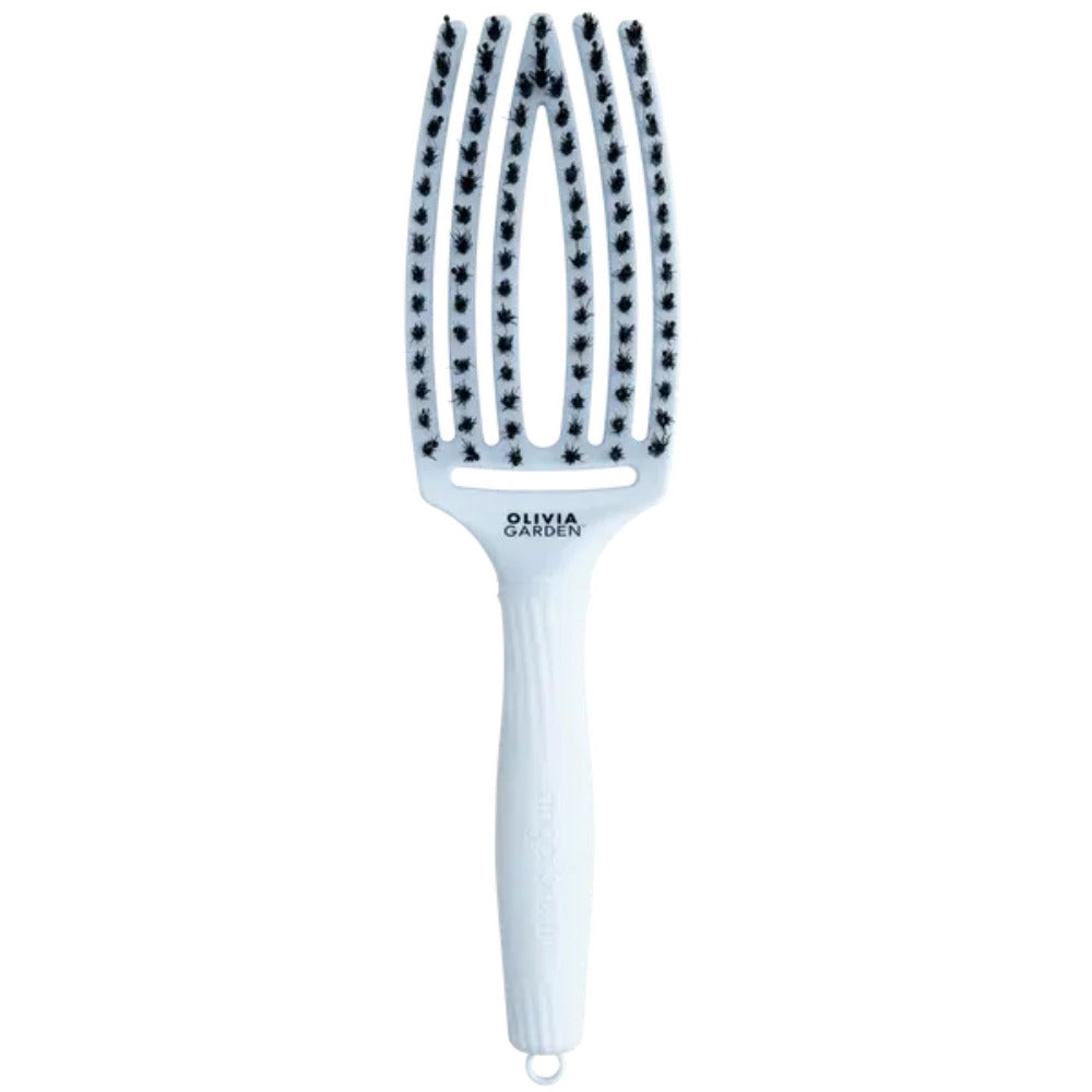 Olivia Garden Fingerbrush Care Iconic Boar & Nylon Pastel Blue Professzionális Hajkefe Vaddisznó Sörtékkel