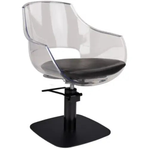 AYALA Ghost Fodrász Szék Fekete Kárpitozással Négyzet Talp - Fekete