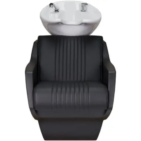 AYALA Techno Fejmosó Fehér Kerámiatállal és Fekete Varrásos Kárpitozással
