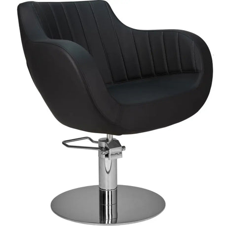 AYALA Thomas Fodrászszék Fekete Varrásos Kárpitozással Tárcsatalppal