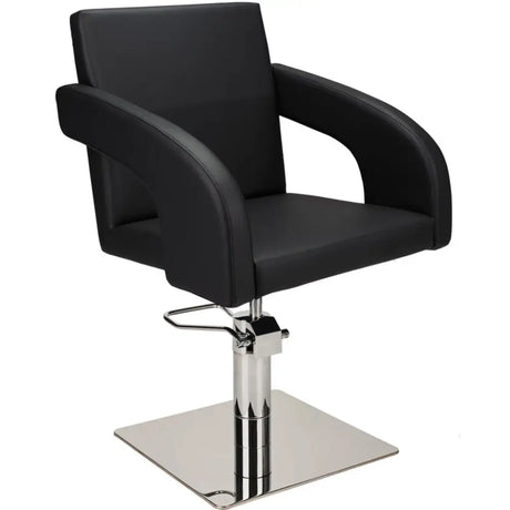 AYALA Tina Fodrász Szék Fekete Kárpitozással Négyzettalp