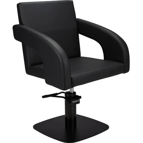 AYALA Tina Fodrász Szék Fekete Kárpitozással Négyzettalp - Fekete