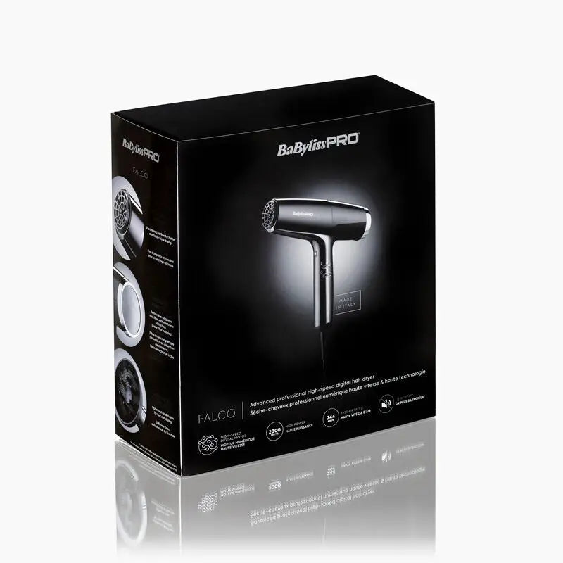 BaBylissPRO Falco Black Silver 2000W Professzionális Hajszárító - Gépek