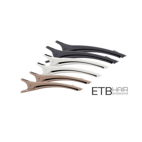 ETB Hair Prémium Professzionális Gólyacsőr Hajcsipesz Fekete Matt 12,2 Cm-Es (6 Db)