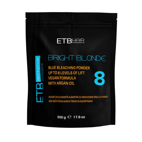 ETB Hair Professional Bright Blonde Szőkítőpor Keratinnal Kék 8 Szint Világosítással Vegan 500 G