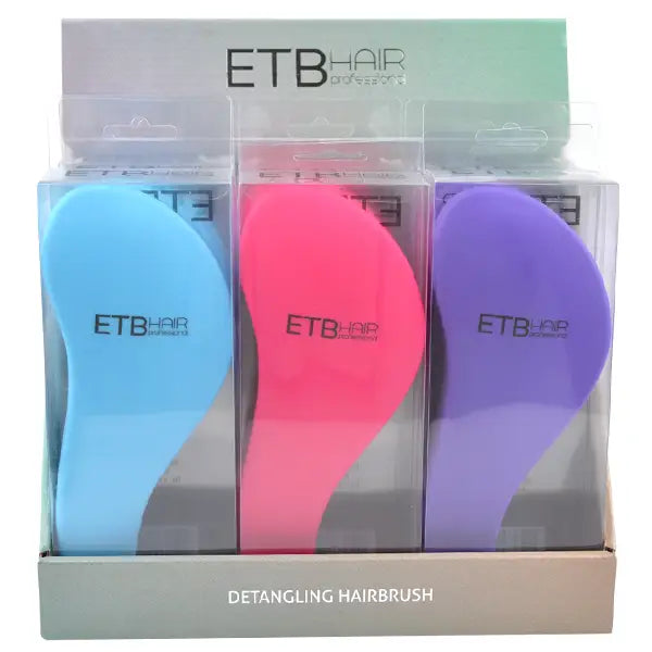 ETB Hair Professzionális Hajbontó Kefe Készlet Display Pink-Kék-Lila Mix 9db - Haj