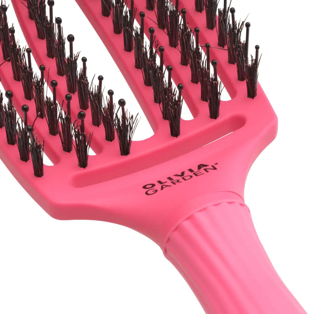 Fingerbrush Care Iconic Vaddisznószőr & Nylon Hajkefe – Hot Pink M