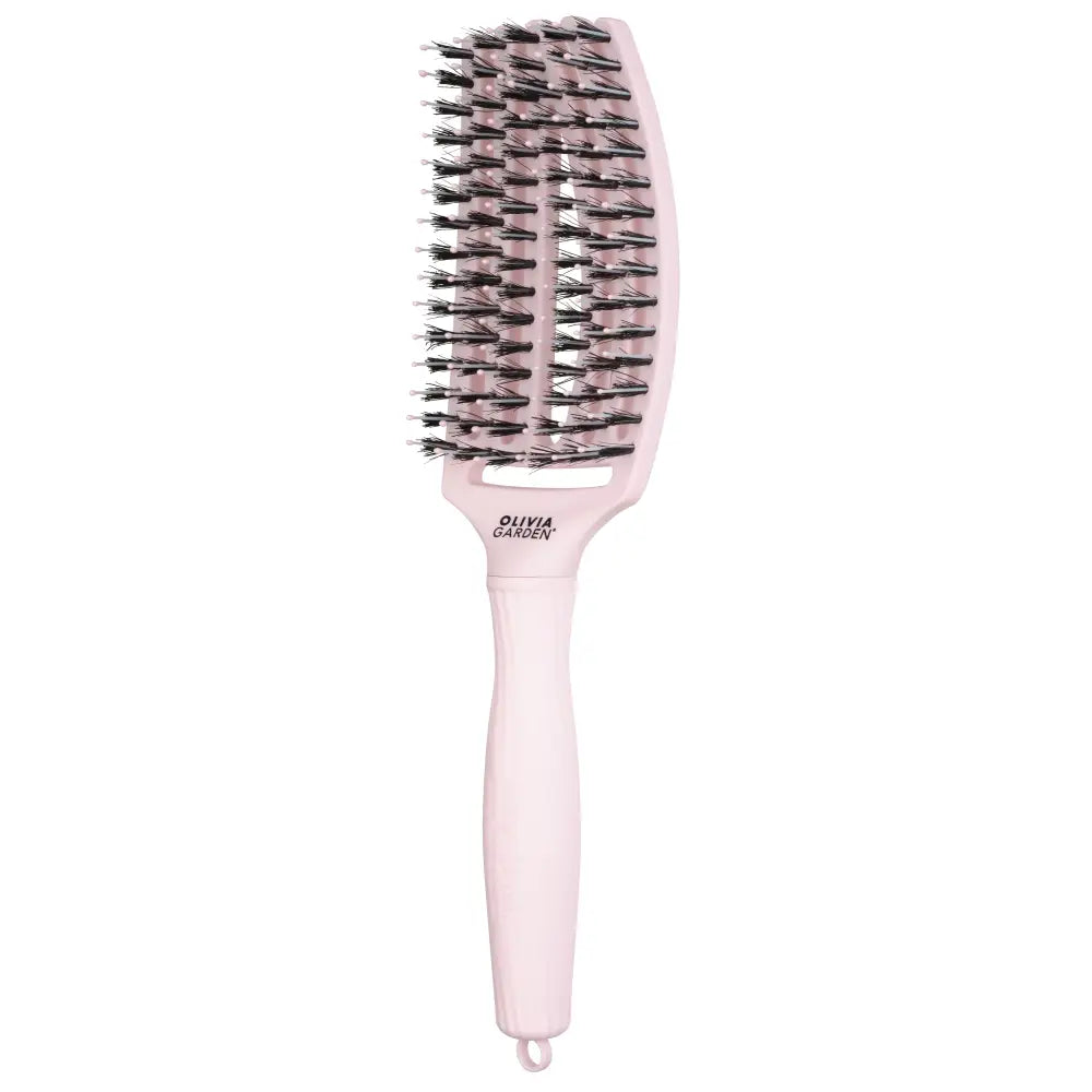 Fingerbrush Care Iconic Vaddisznószőr & Nylon Hajkefe – Pastel Pink M - Haj