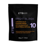 ETB Hair Professional Bright Blonde Szőkítőpor Plex formulával, Lila, 10 Szint Világosítással, Vegán formula