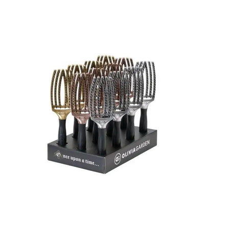 Olivia Garden Display Cu 12 Buc Perii Fingerbrush Iconic Trinity